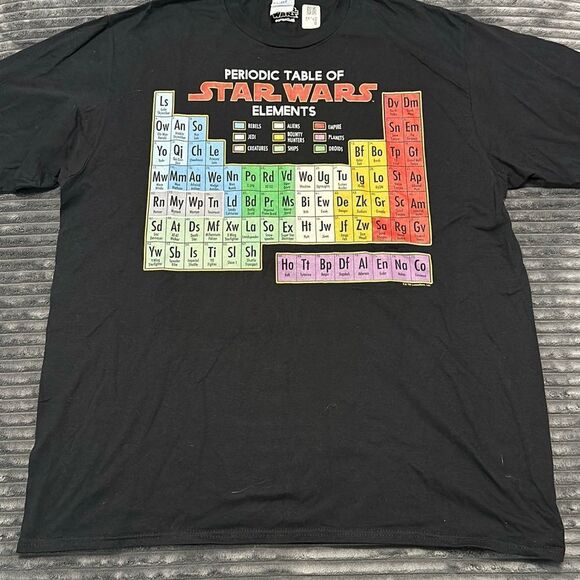 Star Wars Periodic Table of Elements Graphic T-Shirt Men’s Sz XL - Picture 1 of 6